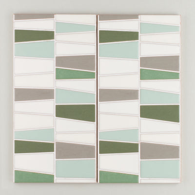 6x12 Handpainted Sample River Rock  in Green Motif