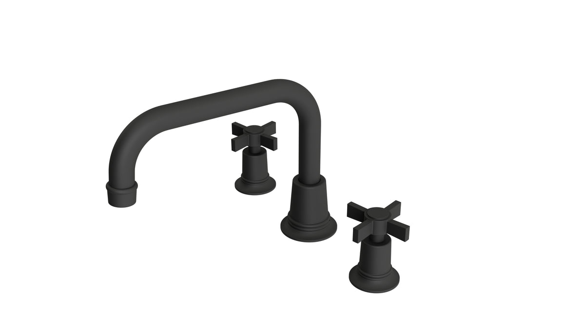Emerson Two Handle Deck Mount Squaretop Bath Trim with Defined Cross H