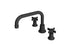 Emerson Two Handle Deck Mount Squaretop Bath Trim with Defined Cross Handles in Matte Black