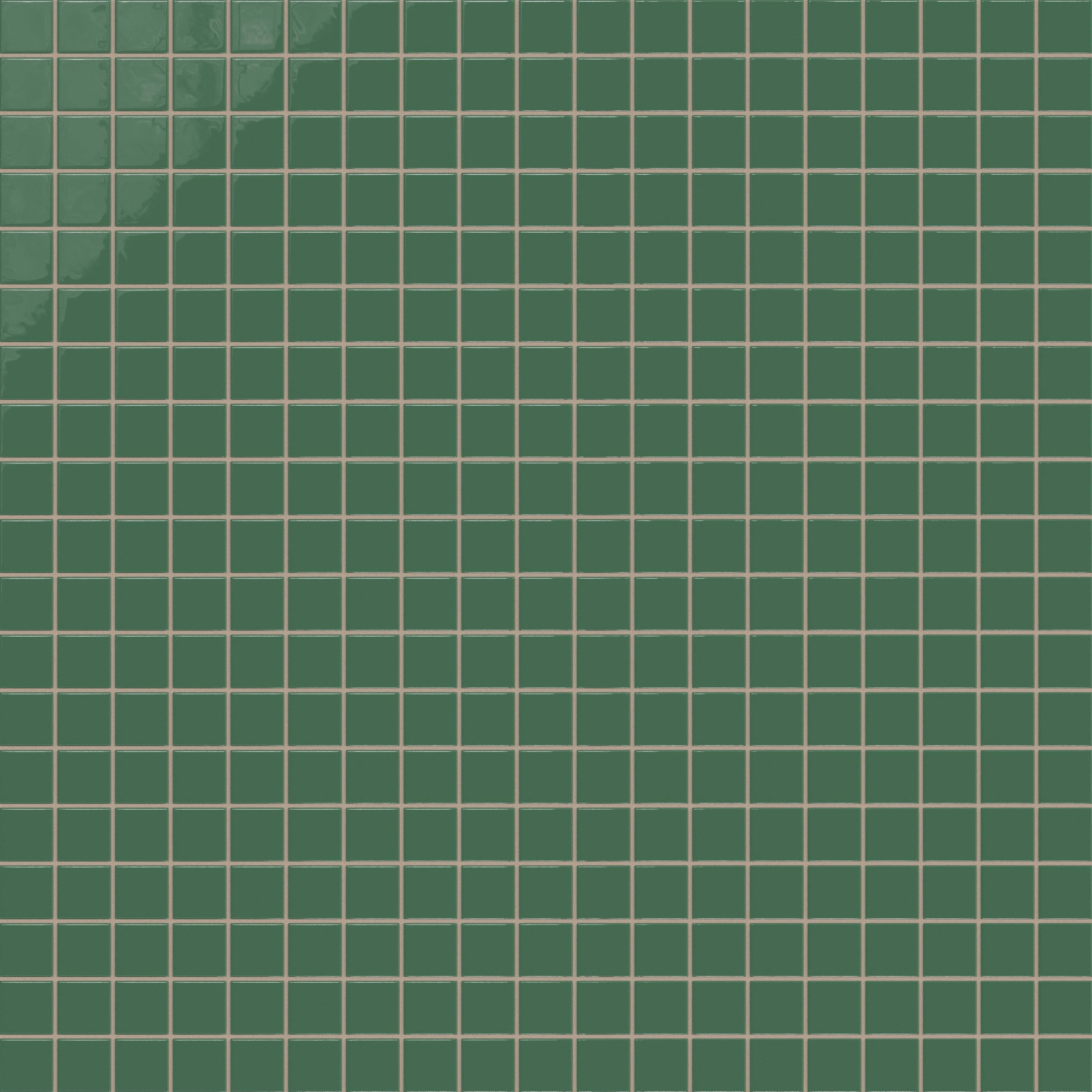 2x2 Straight Set Sheeted Natural Press Ceramic Mosaic Tile in Viridian Gloss
