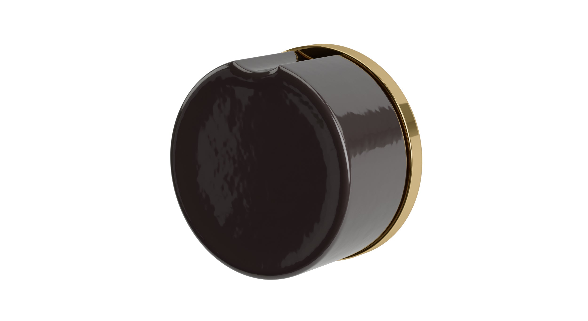 Foundry One Handle Wall Mount Diverter/Volume Control Shower Trim with Groove Ceramic Knob Handle in Polished Brass