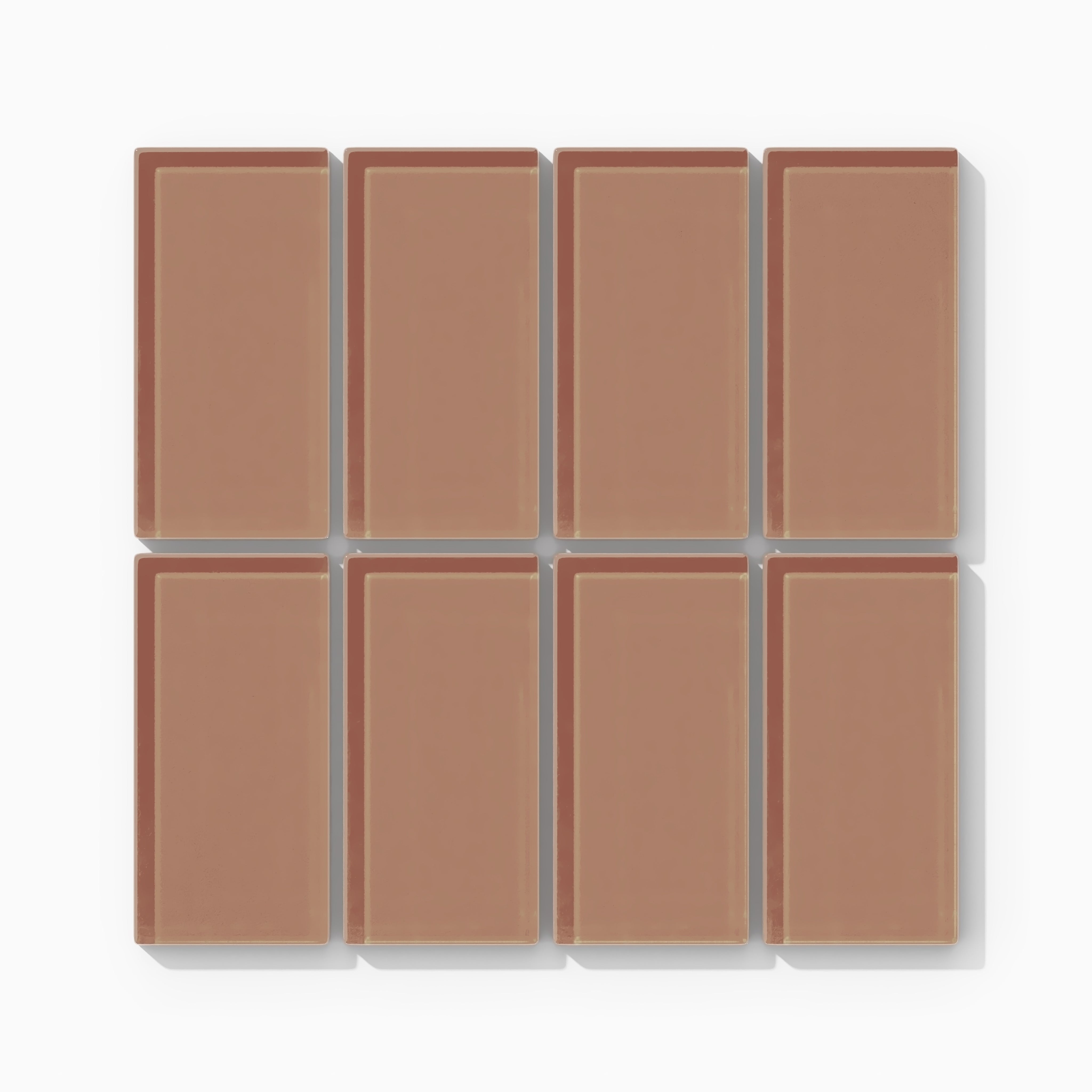 2x4 Straight Set Sheeted Glass Mosaic Tile in Sora Gloss