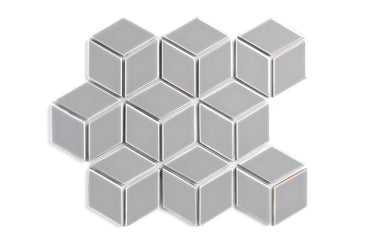 Small Diamond Sheeted - Escher Original Ceramic Mosaic Tile in Thistle Gloss