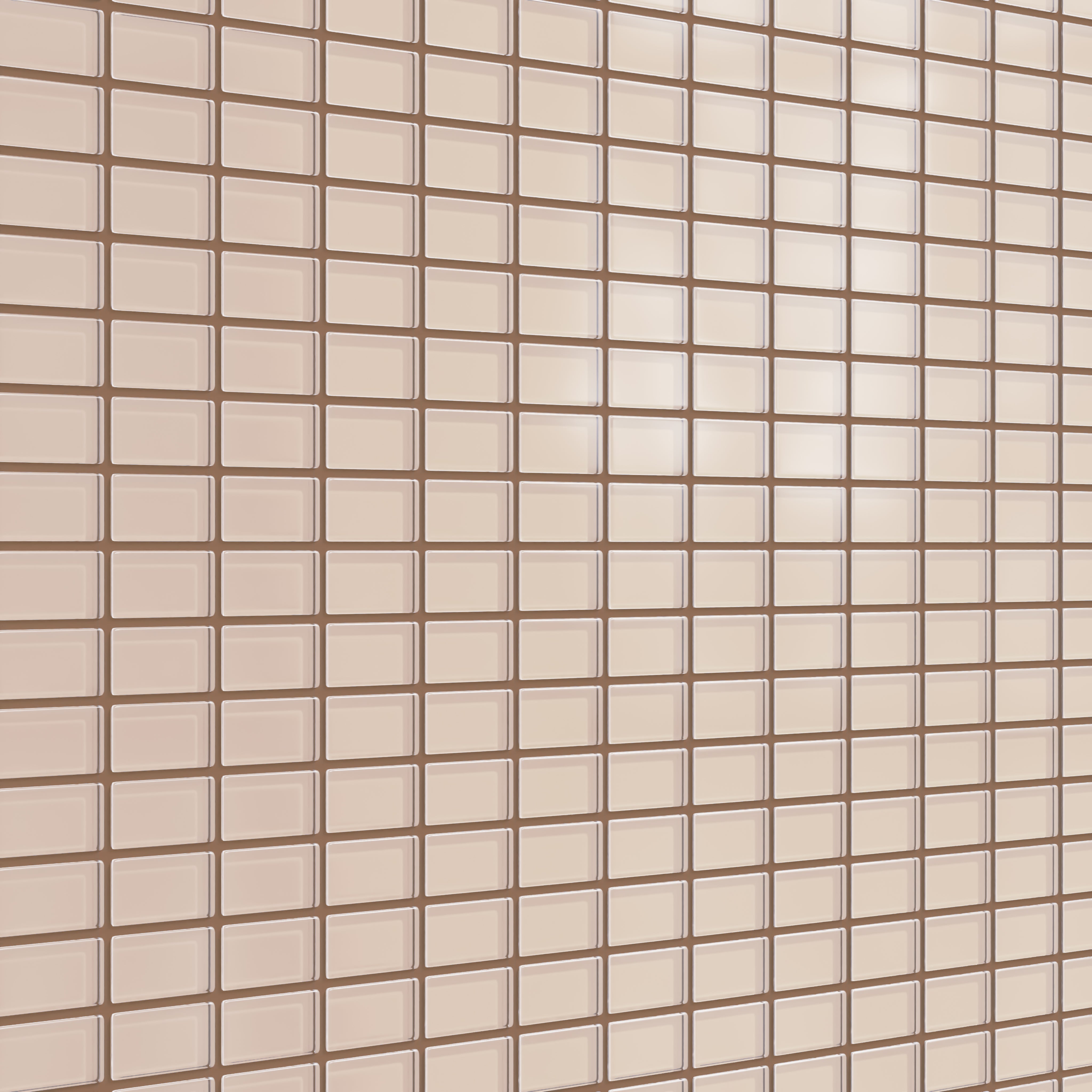 1x2 Straight Set Sheeted Glass Mosaic Tile in Rosy Finch Matte