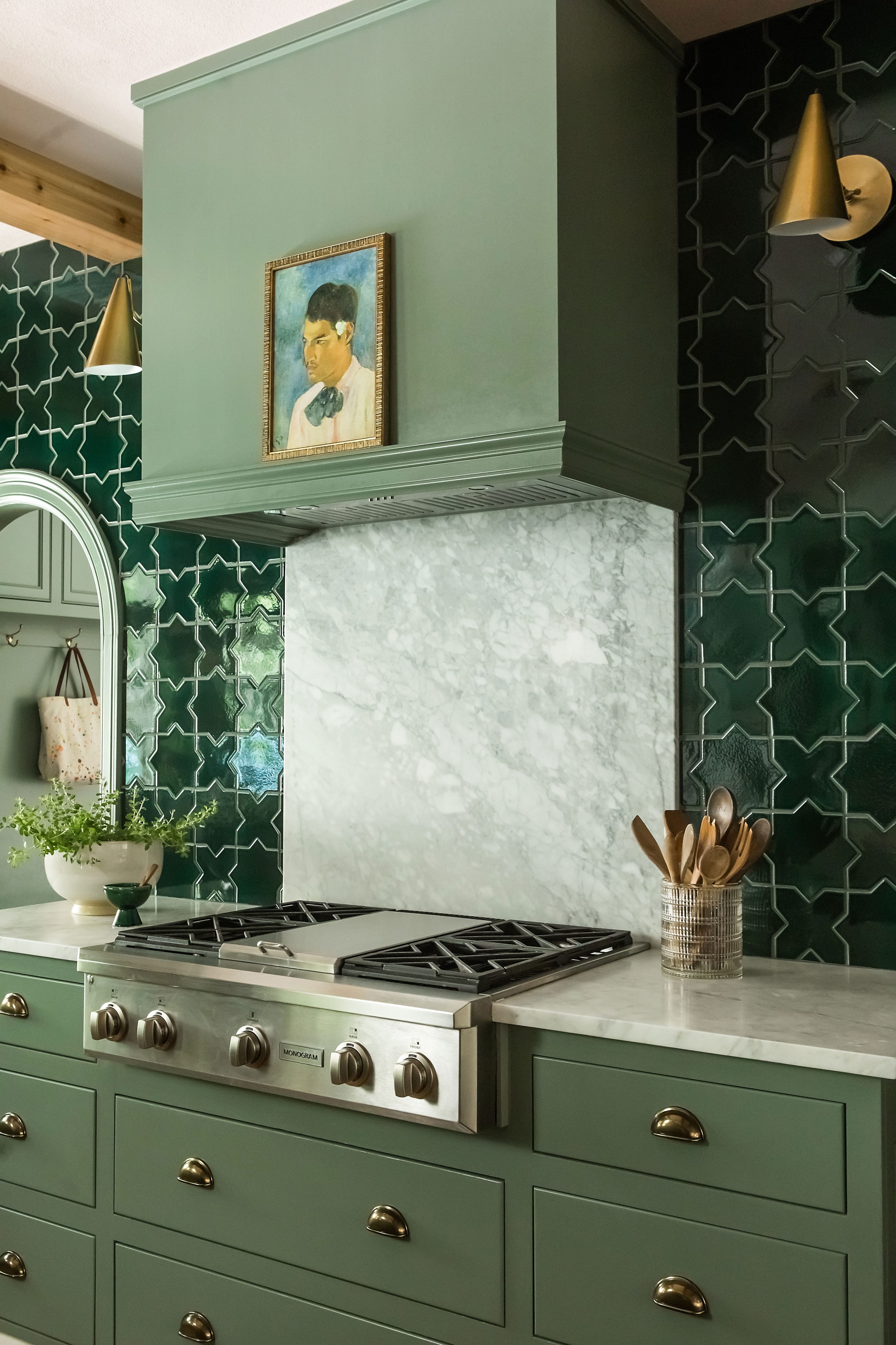 Star & Cross Original Ceramic Tile in Evergreen Gloss