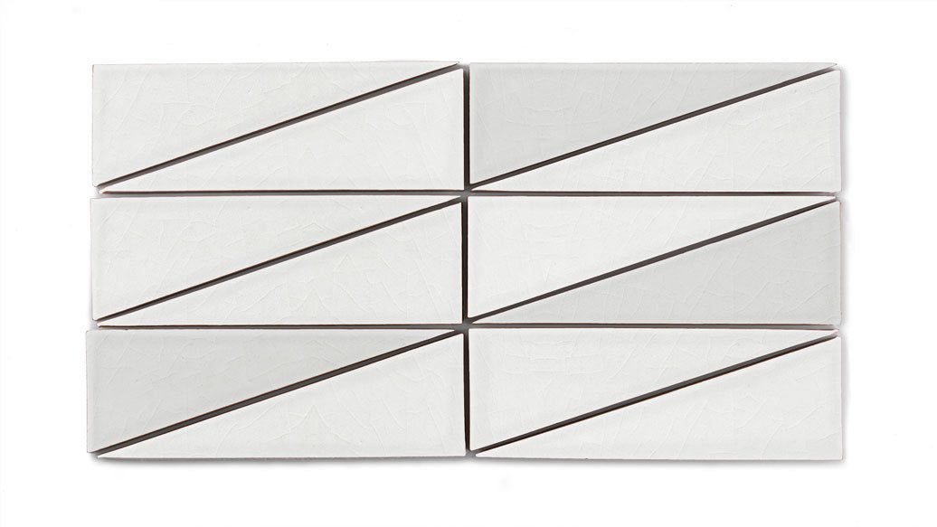 Right Scalene Triangle Original Ceramic Tile in Frost Gloss