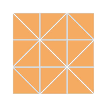 3" Triangle Sheeted - Quadrant Original Ceramic Mosaic Tile in Koi Matte