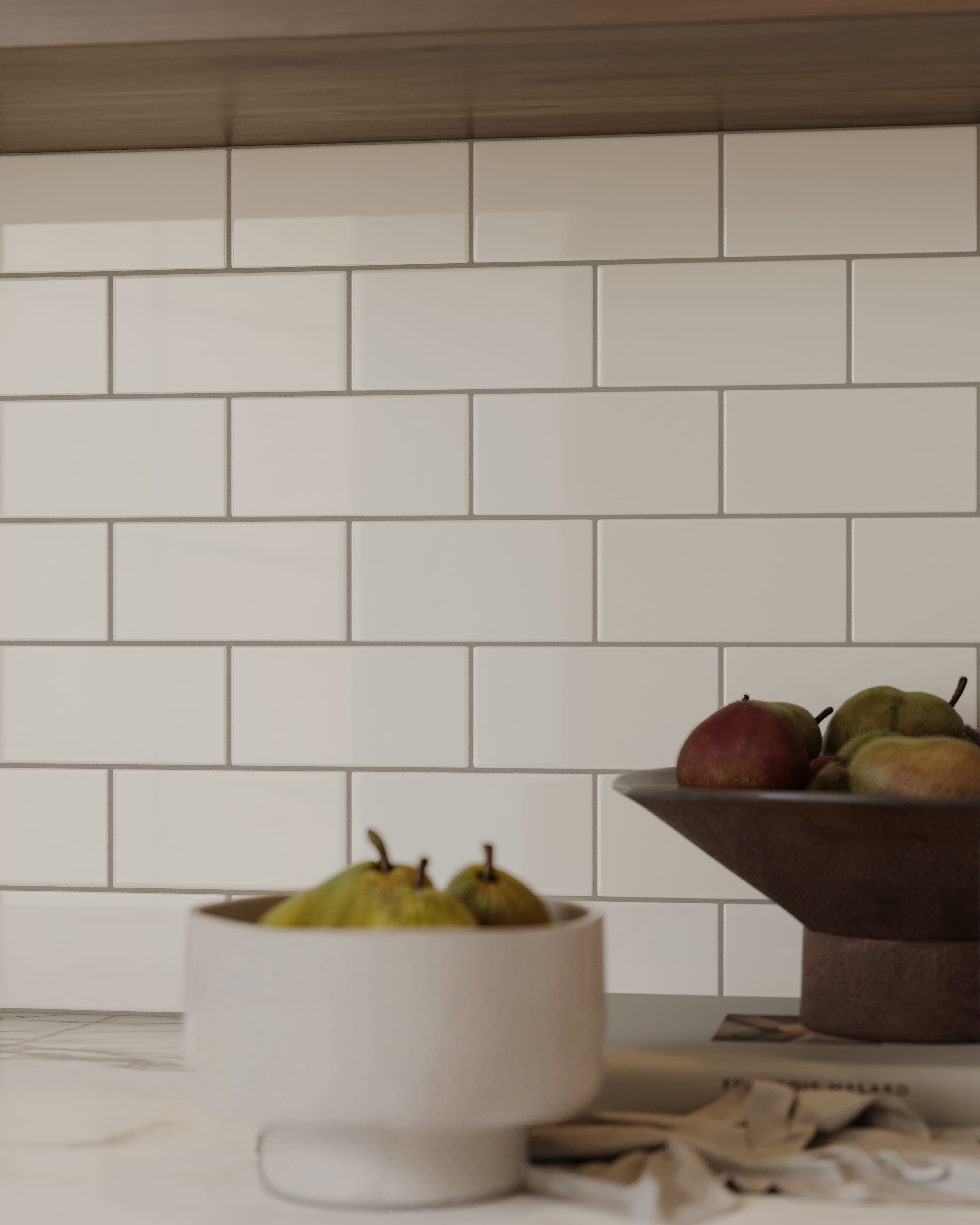 フライマテリアル Quick Ship 3x6 Natural Press Ceramic Tile in Salt Creek Gloss