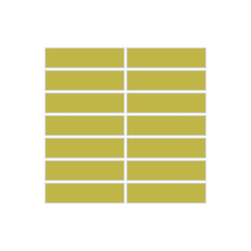 1x4 Straight Set Sheeted Original Ceramic Mosaic Tile in Palm Tree Matte