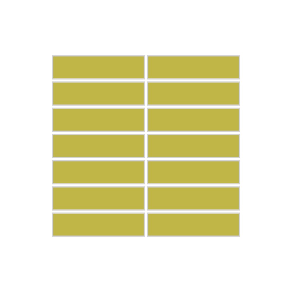 1x4 Straight Set Sheeted Original Ceramic Mosaic Tile in Palm Tree Matte