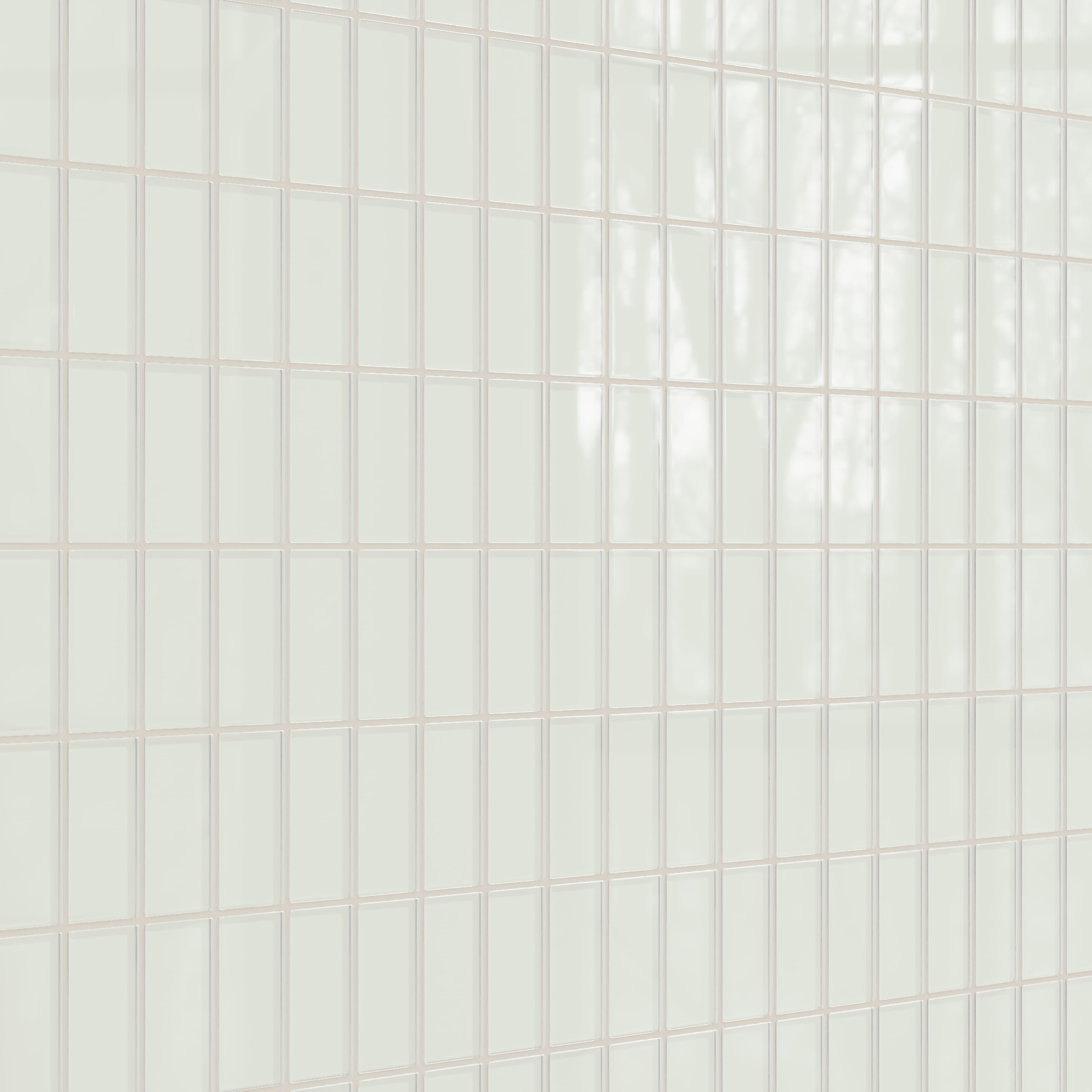 2x4 Straight Set Sheeted Glass Mosaic Tile in Flycatcher Gloss