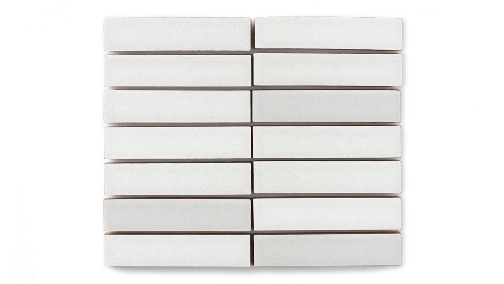1x4 Straight Set Sheeted Original Ceramic Mosaic Tile in Frost Gloss