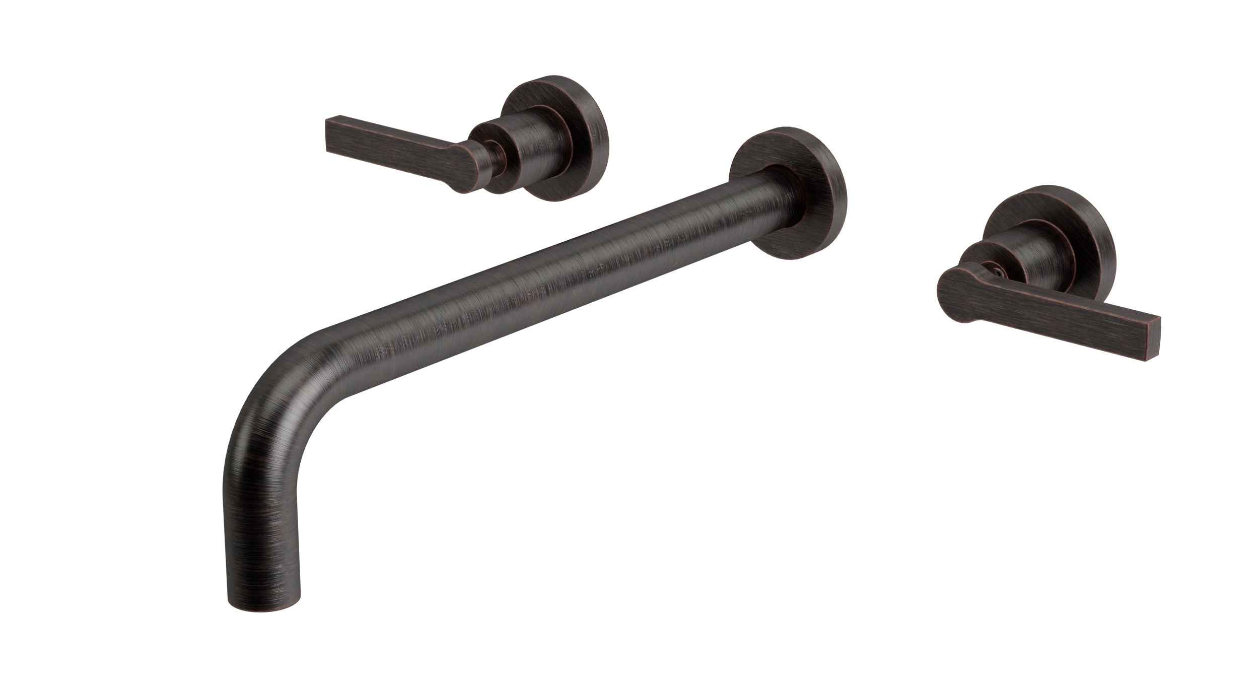 Flatiron Two Handle Wall Mount 12" Lavatory Faucet with Linear Lever Handles
