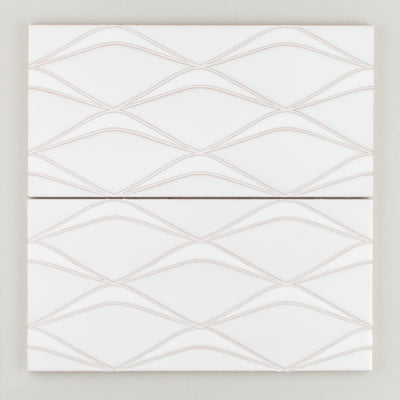 6x12 Handpainted Sample Uni Mountain  in White Motif