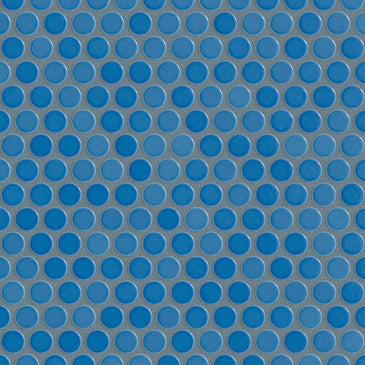 Penny Round Sheeted Original Ceramic Mosaic Tile in Aegean Sea Gloss
