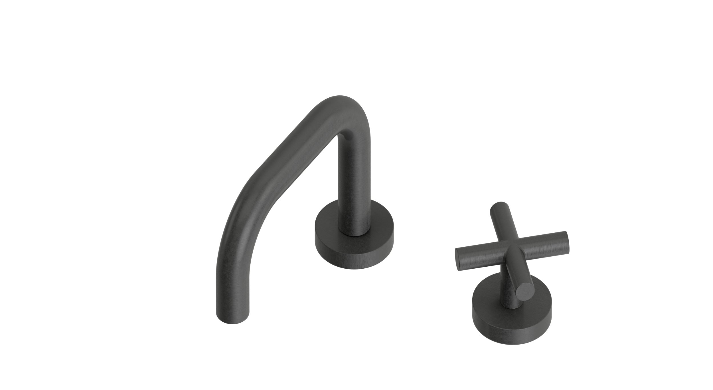 Contour One Handle Deck Mount Squaretop Lavatory Faucet with Soft Cross Handle
