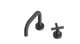 Contour One Handle Deck Mount Squaretop Lavatory Faucet with Soft Cross Handle in Blackened Nickel