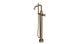 Flatiron One Handle Floor Mount Squaretop Bath Trim with Hand Shower and Linear Cross Handle in Antique Brass