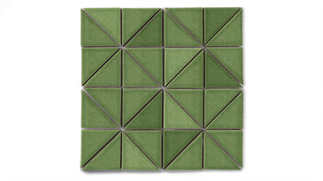3" Triangle Sheeted - Quadrant Original Ceramic Mosaic Tile in Kelp Gloss