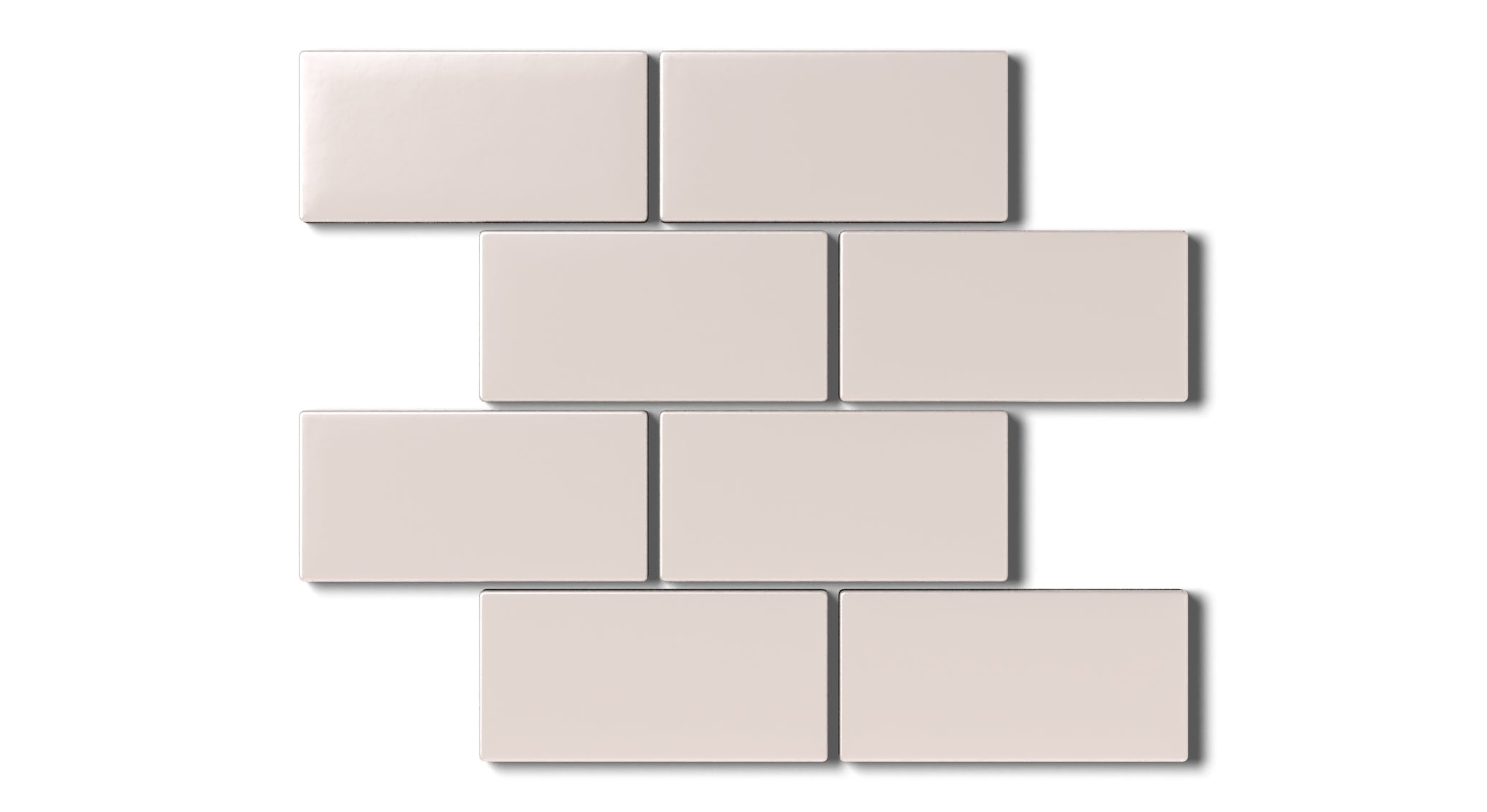 2x4 Half Offset Sheeted Natural Press Ceramic Mosaic Tile in Tyrian Purple Matte