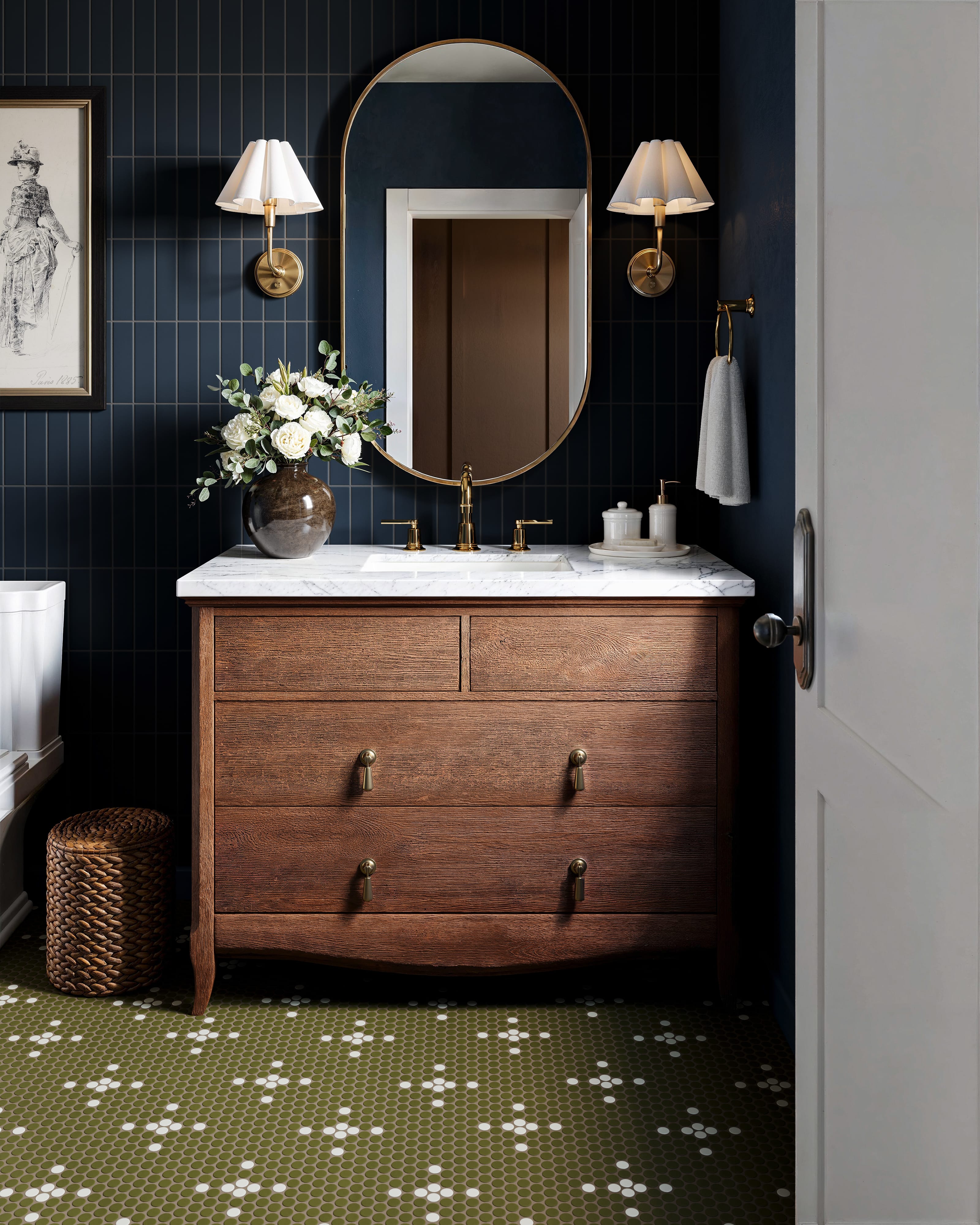 2x8 Original Ceramic Tile in Navy Blue Matte - Fireclay Tile