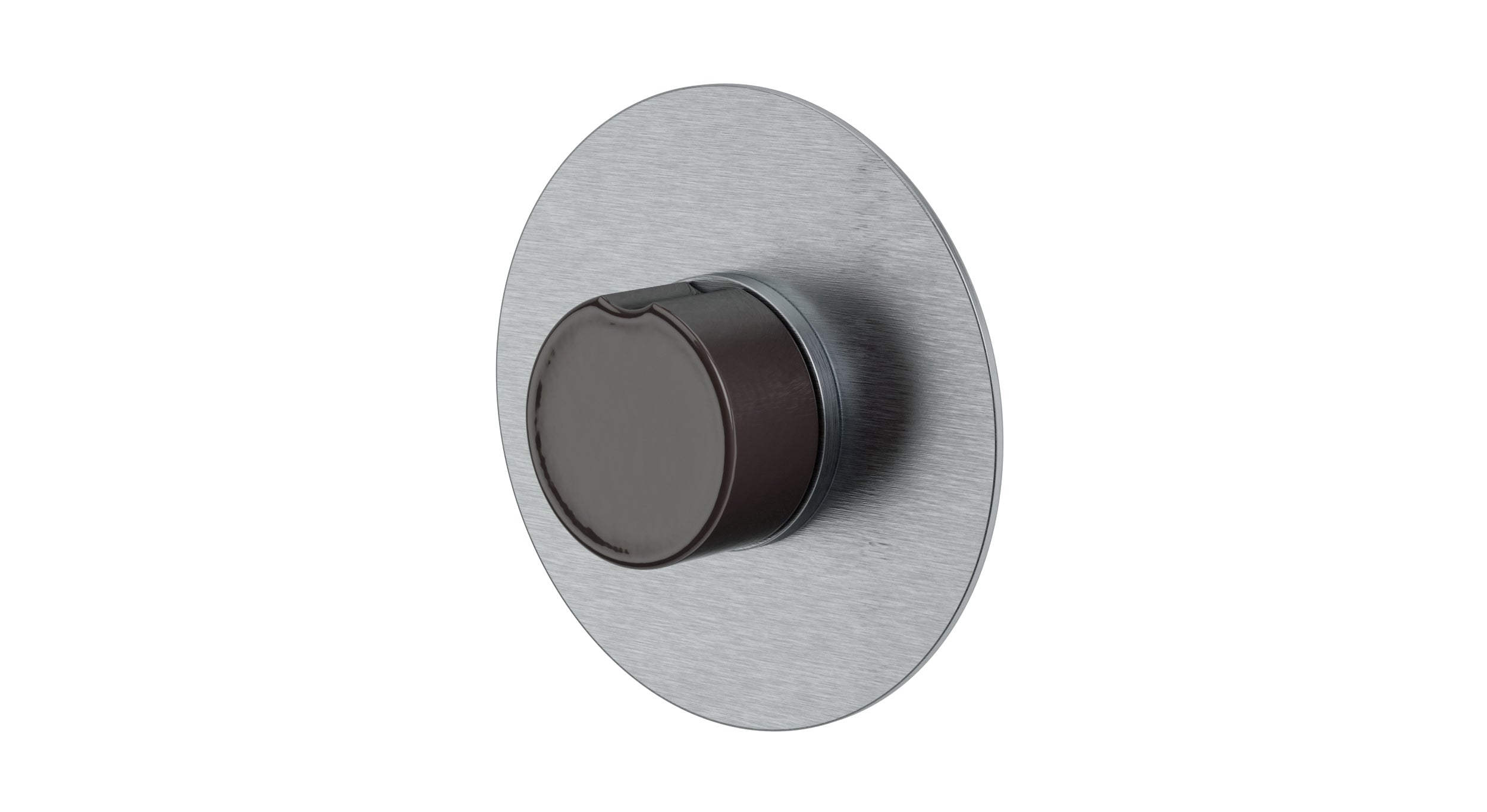 Foundry One Handle Wall Mount Shower Trim with Groove Ceramic Knob Handle in Satin Chrome