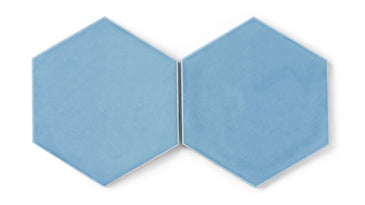 8" Hexagon Original Ceramic Tile in Caribbean Sea Gloss