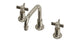 Emerson Two Handle Deck Mount Squaretop Lavatory Faucet with Defined Cross Handles in French Nickel