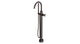 Flatiron One Handle Floor Mount Gooseneck Bath Trim with Hand Shower and Linear Cross Handle in Antique Bronze