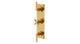 Flatiron Three Handle Wall Mount Shower Trim with Linear Cross/Linear Lever Handles in French Brass