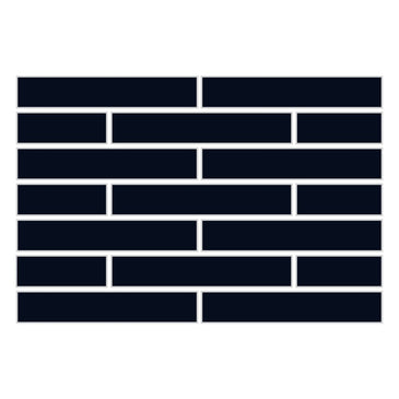 1x6 Half Offset Sheeted Original Ceramic Mosaic Tile in Navy Blue Matte