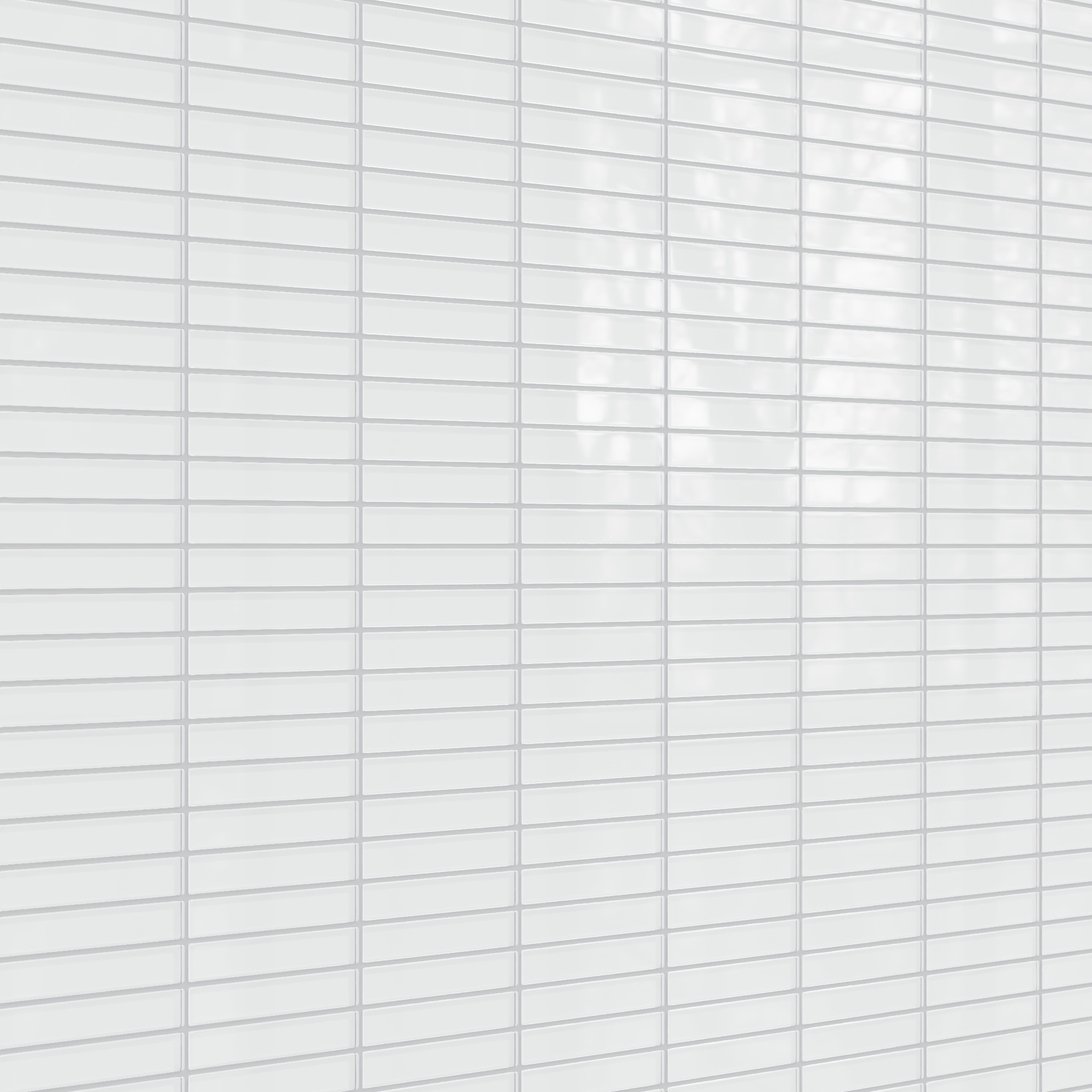1x6 Straight Set Sheeted Glass Mosaic Tile in Egret Gloss