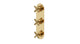 Contour Three Handle Wall Mount Shower Trim with Soft Cross Handles in Polished Brass
