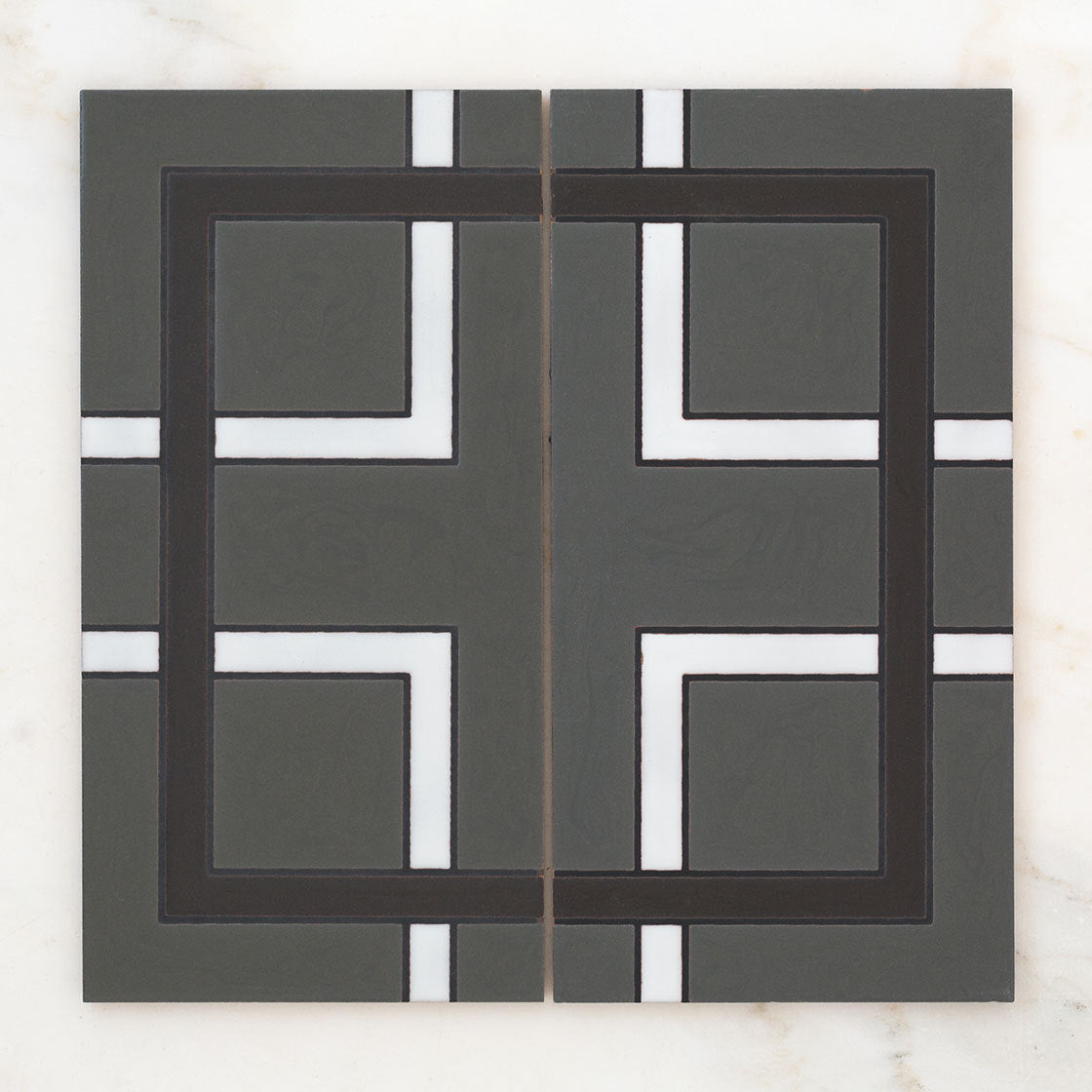 6x12 Handpainted Sample Charleston  in Black Motif