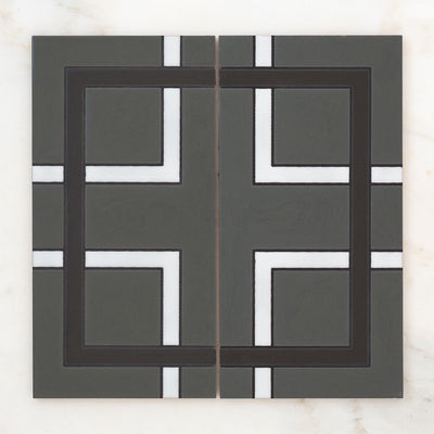 6x12 Handpainted Sample Charleston  in Black Motif