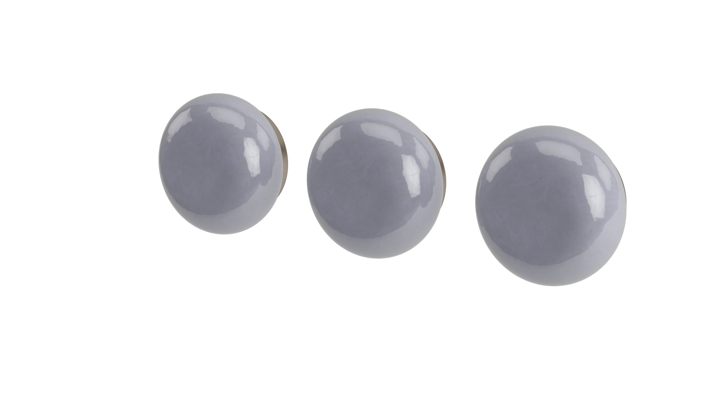Foundry Three Handle Wall Mount Bath Trim with Diverter/Volume Control and Pebble Ceramic Knob Handles in Antique Nickel
