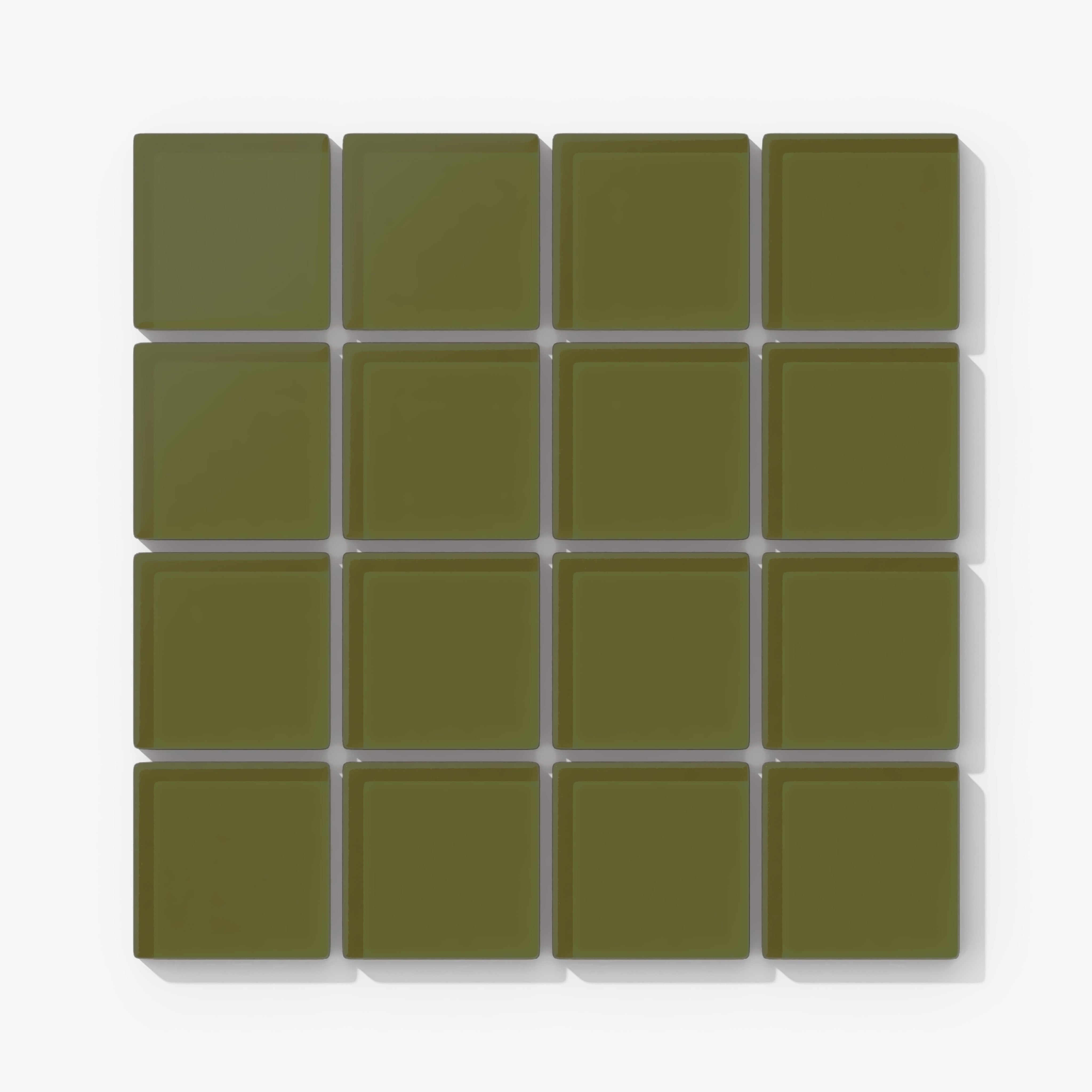 2x2 Straight Set Sheeted Glass Mosaic Tile in Cormorant Matte
