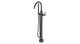 Contour One Handle Floor Mount Gooseneck Bath Trim with Hand Shower and Soft Lever Handle in Blackened Nickel