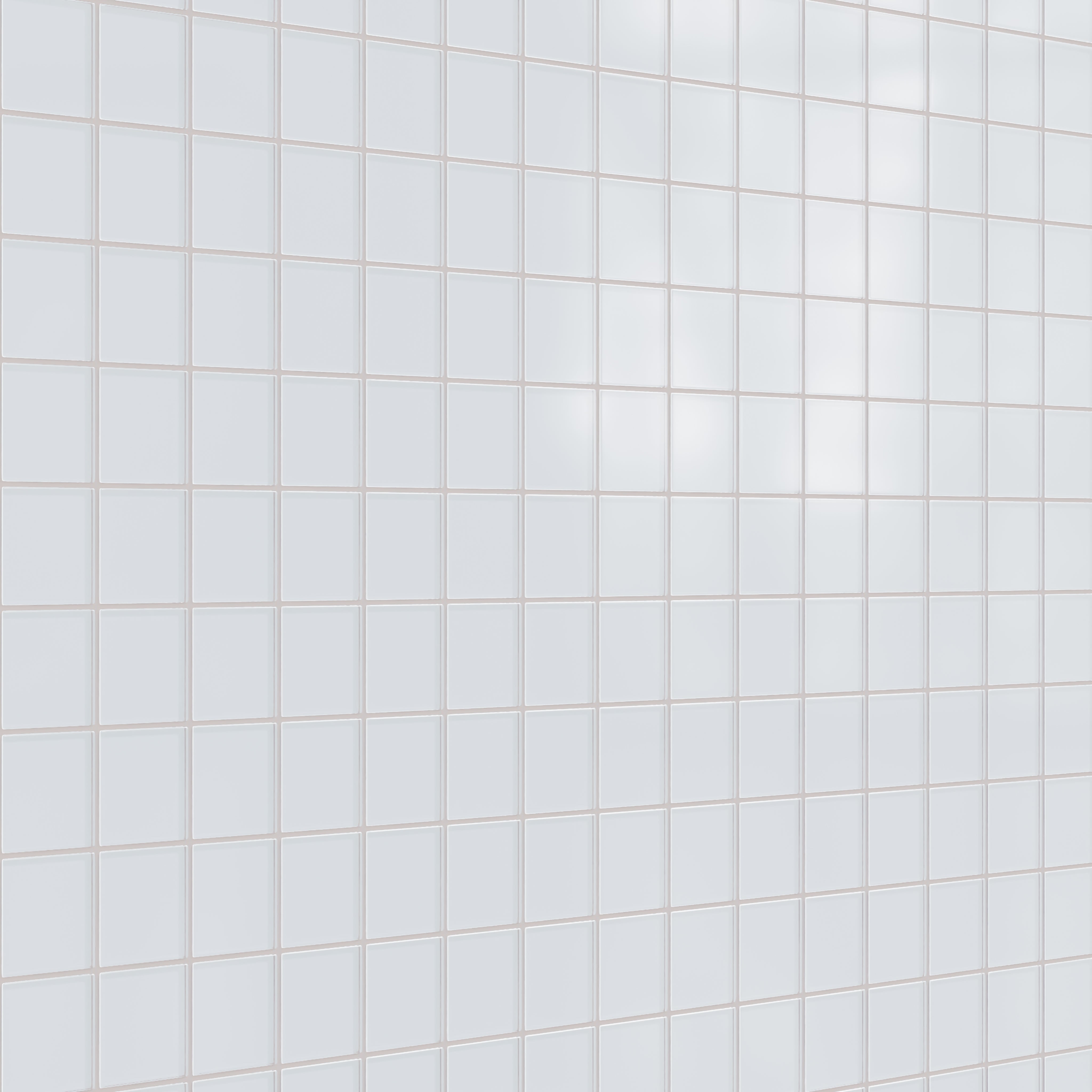3x3 Straight Set Sheeted Glass Mosaic Tile in Snowy Owl Matte