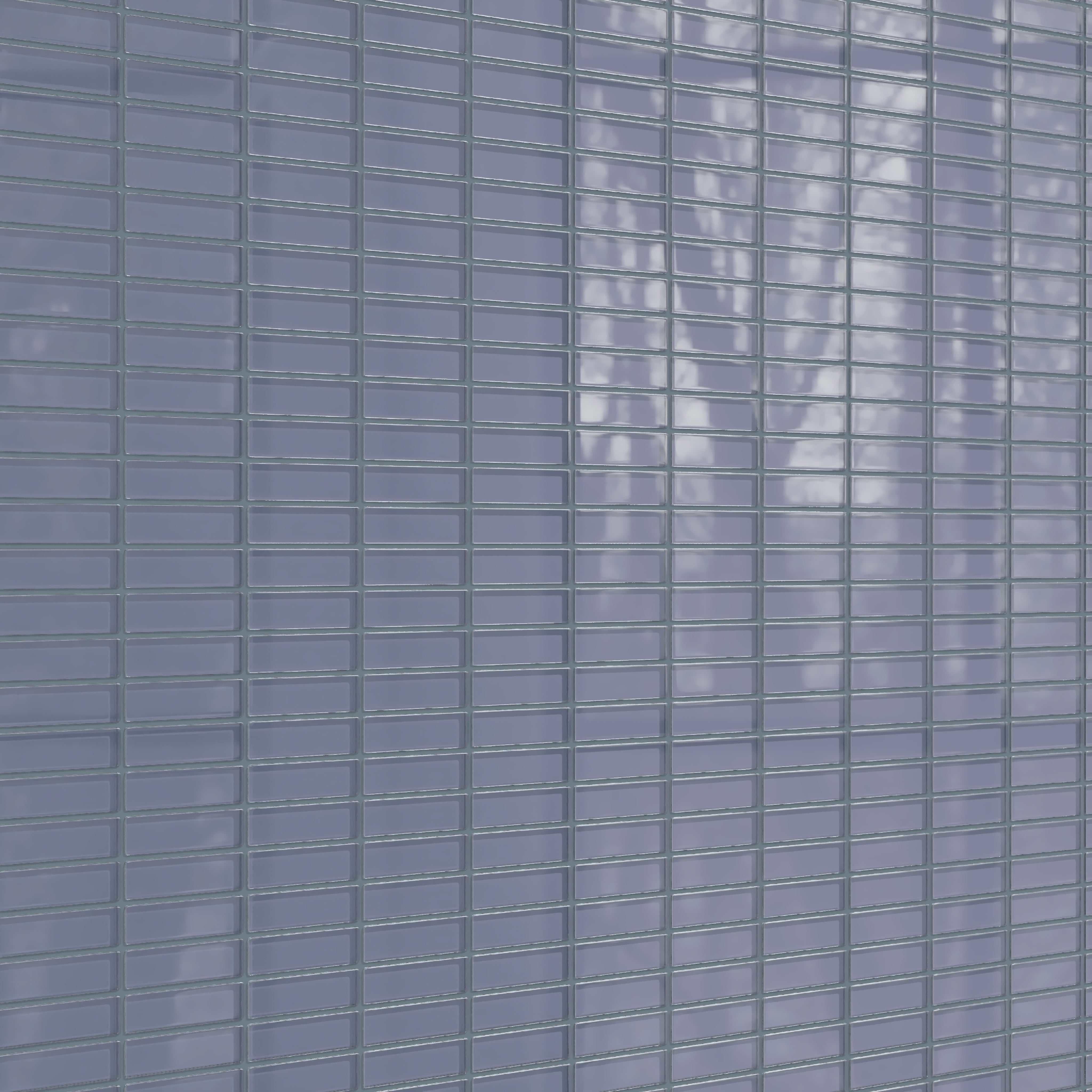 1x4 Straight Set Sheeted Glass Mosaic Tile in Nuthatch Gloss