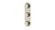 Foundry Three Handle Wall Mount Shower Trim with Barrel Knob Handles in French Nickel