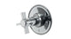 Emerson One Handle Wall Mount Shower Trim with Defined Cross Handle in Polished Chrome