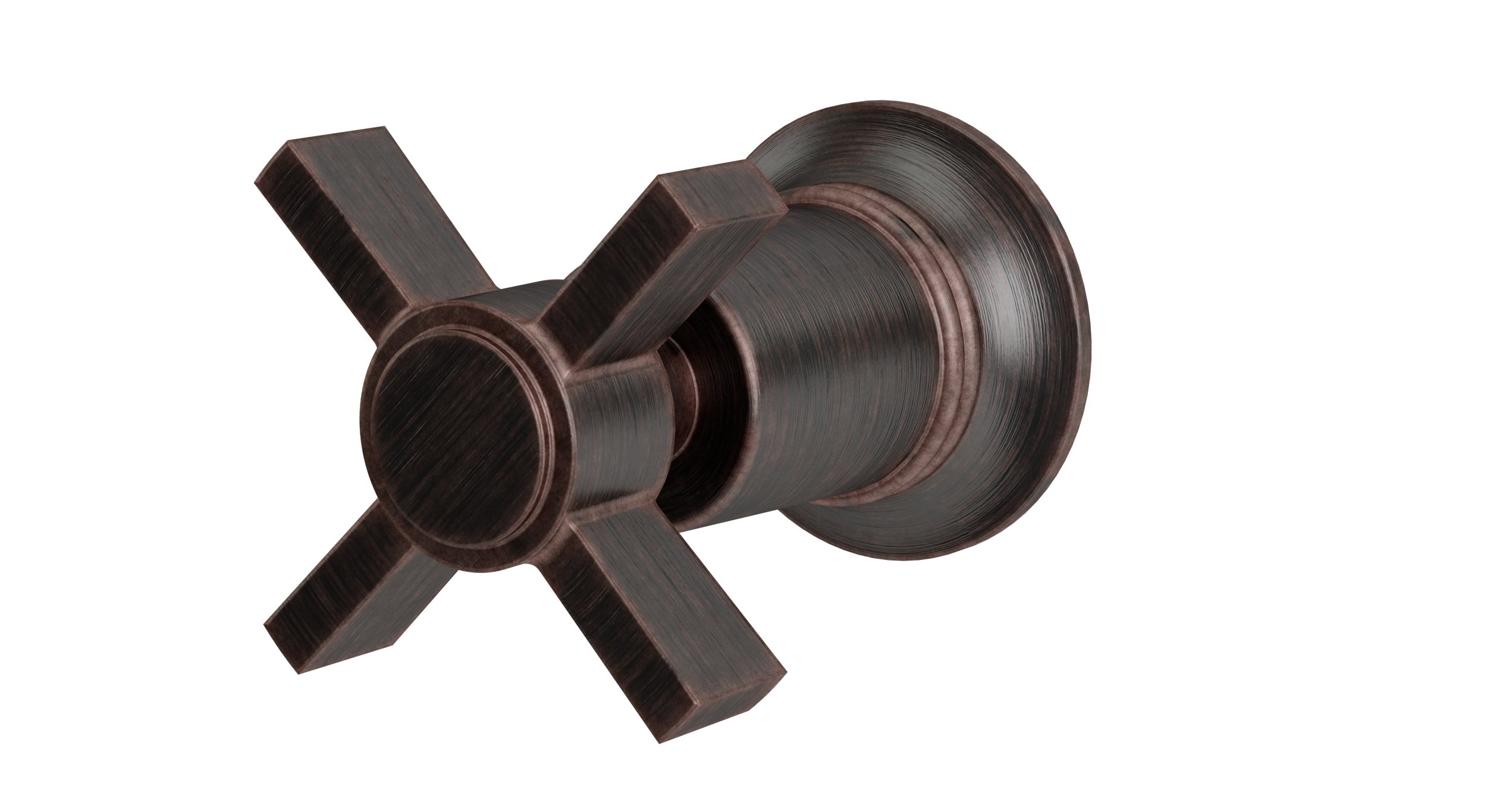 Emerson One Handle Wall Mount Diverter/Volume Control Shower Trim with Defined Cross Handle in Antique Bronze