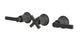 Emerson Three Handle Wall Mount Bath Trim with Diverter/Volume Control and Classic Cross/Classic Lever Handles in Blackened Nickel