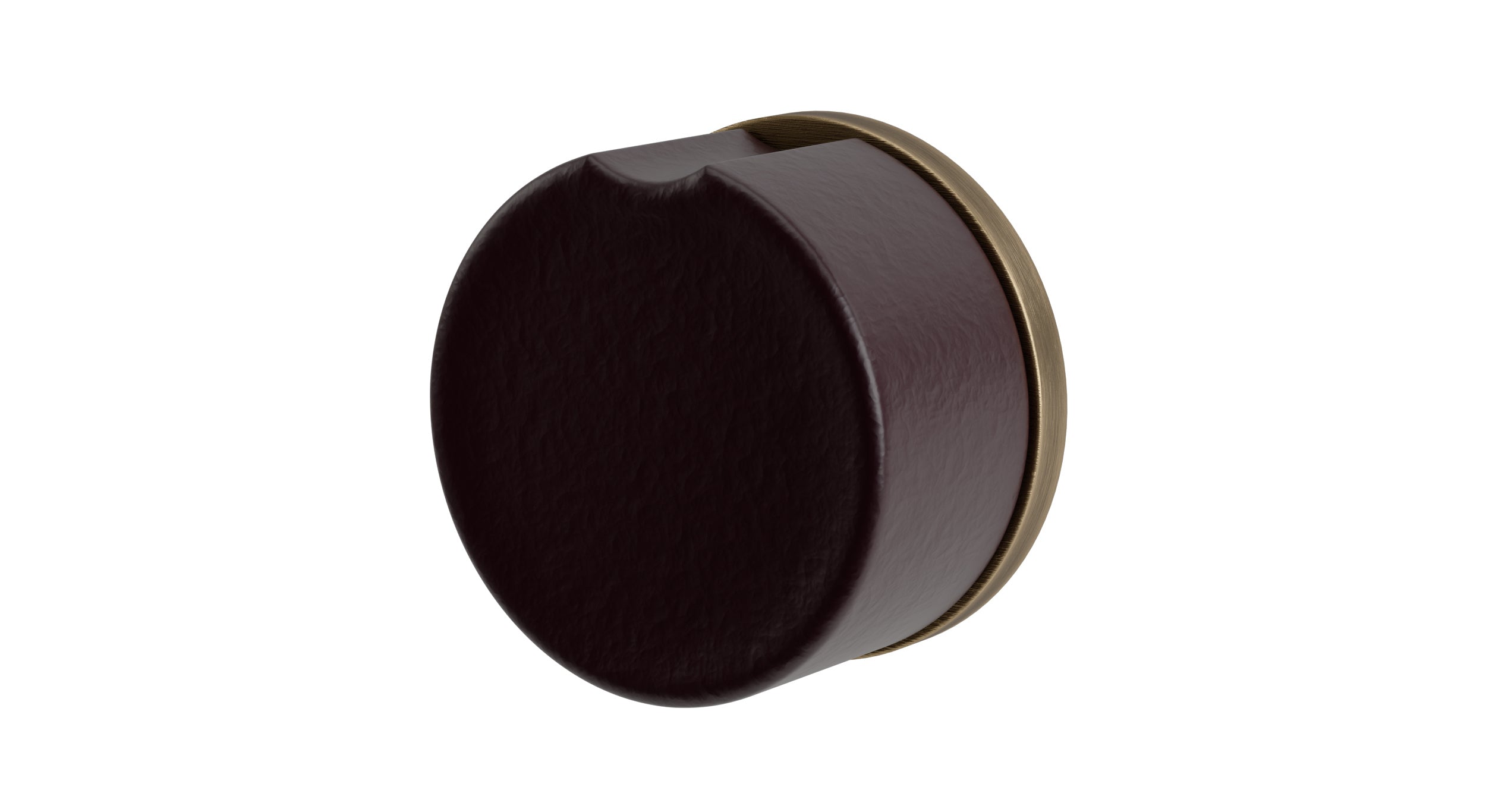 Foundry One Handle Wall Mount Diverter/Volume Control Shower Trim with Groove Ceramic Knob Handle in Antique Brass