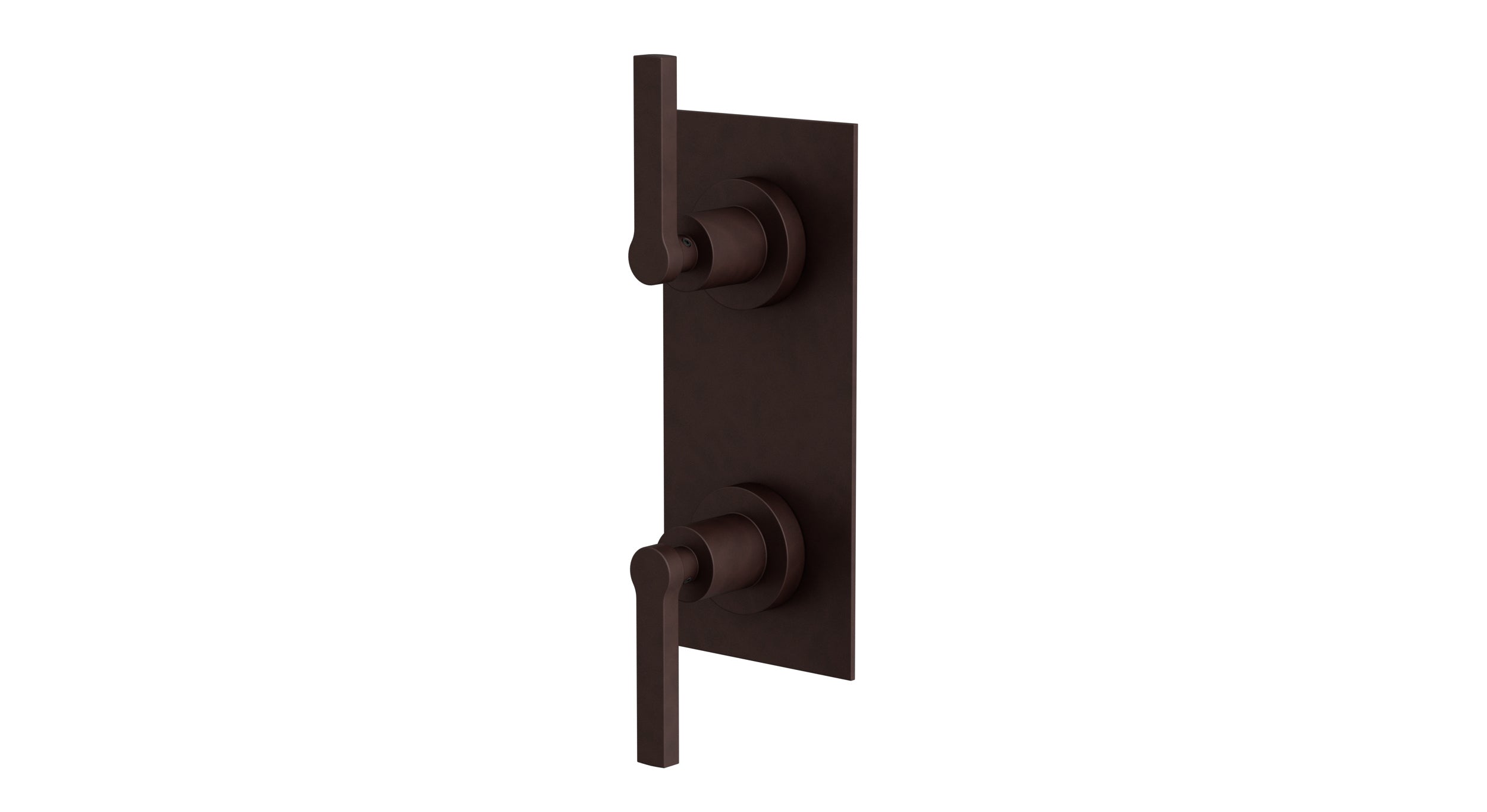 Flatiron Two Handle Wall Mount Shower Trim with Linear Lever Handles in Architectural Copper