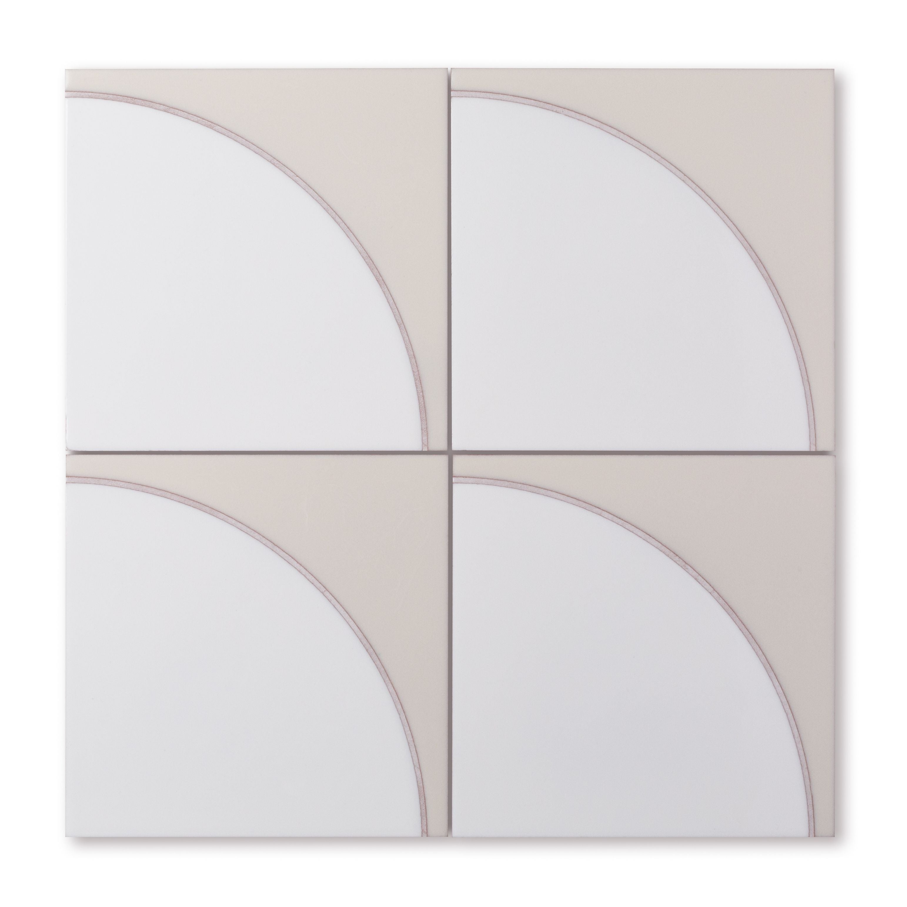 Quick Ship 8x8 Handpainted Tile Fallow in White Motif