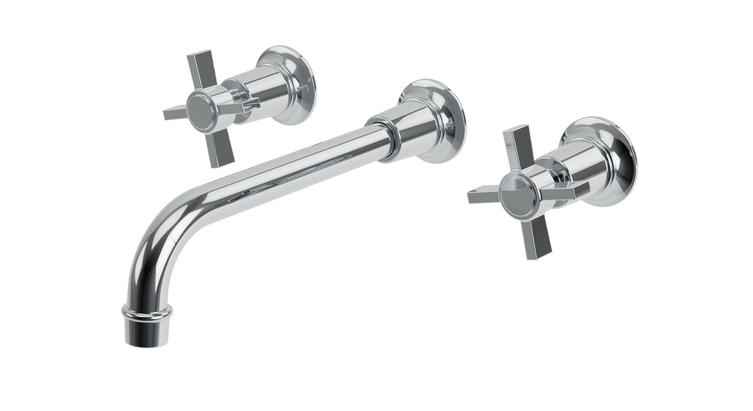 Emerson Two Handle Wall Mount 10" Lavatory Faucet with Defined Cross Handles