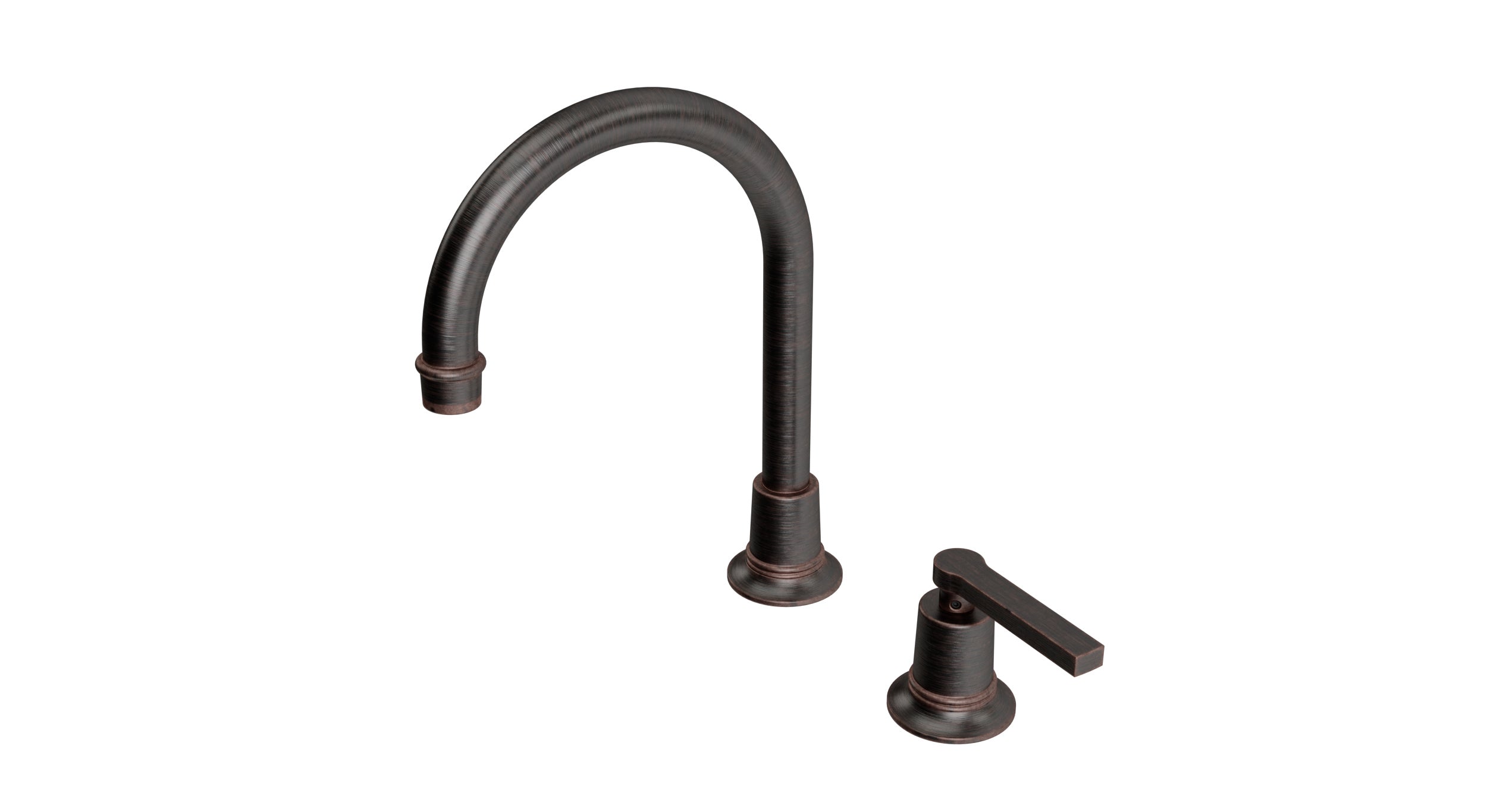 Emerson One Handle Deck Mount Gooseneck Lavatory Faucet with Classic Lever Handle in Antique Bronze