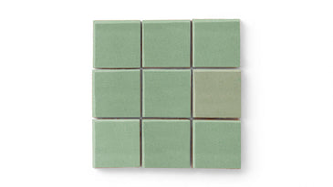 3x3 Straight Set Sheeted Original Ceramic Mosaic Tile in Sea Green Matte